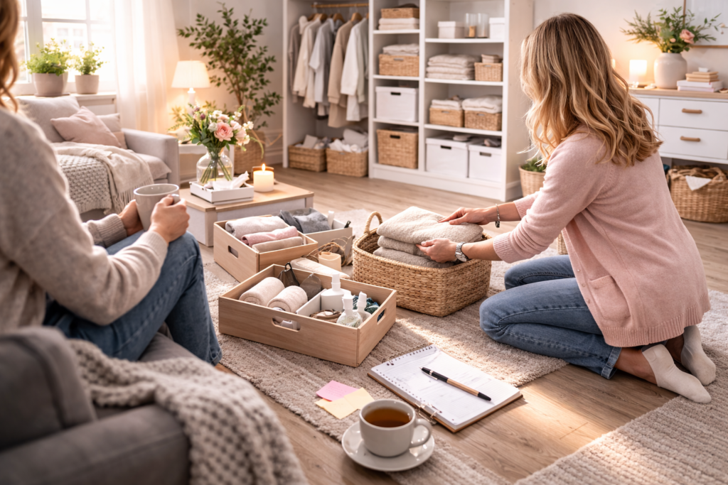 Ammattijärjestäjän rauhallinen kohtaaminen asiakkaan kanssa kodin järjestämisen yhteydessä