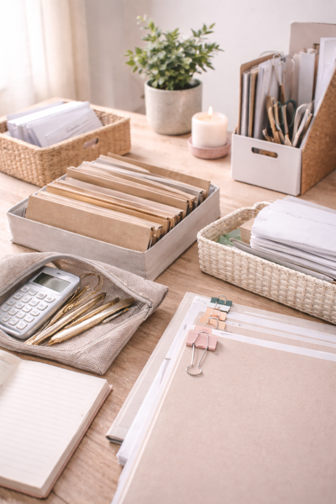 järjestetyt paperit ja asiakirjat kotitoimistossa säilytyslaatikoissa ja kansioissa helsingissä, espoossa, vantaalla ja uudellamaalla